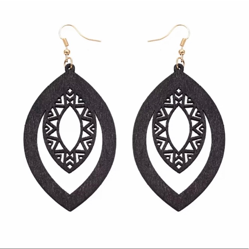 Wooden Handmade Dangle Earrings 15$
